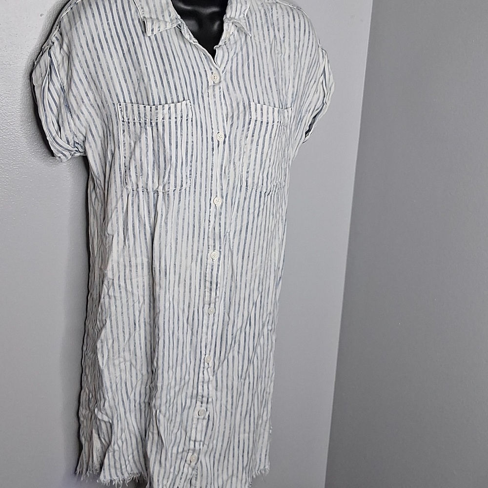 Thread Supply Striped Button-Down Dress Size Small - image 2